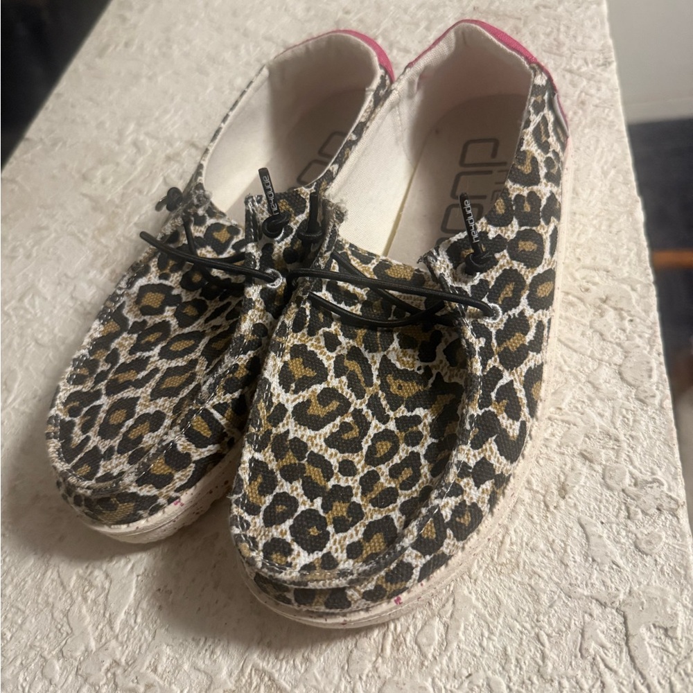 Hey Dude Kids Moccasins in Leopard Print